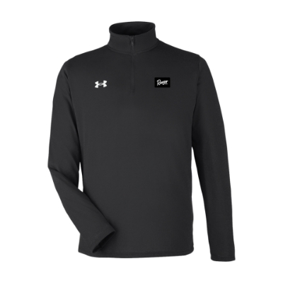 Ranger Under Armour Black 1/4 zip - Men's + Unisex Black under armour 1/4 zip with white under armour logo on the right chest and the ranger boats logo on the left chest