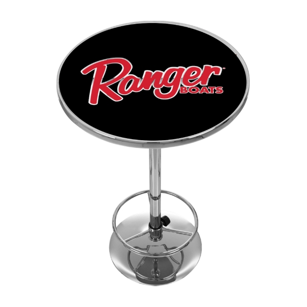 Image of the Ranger Pub Table with red Ranger Boats logo