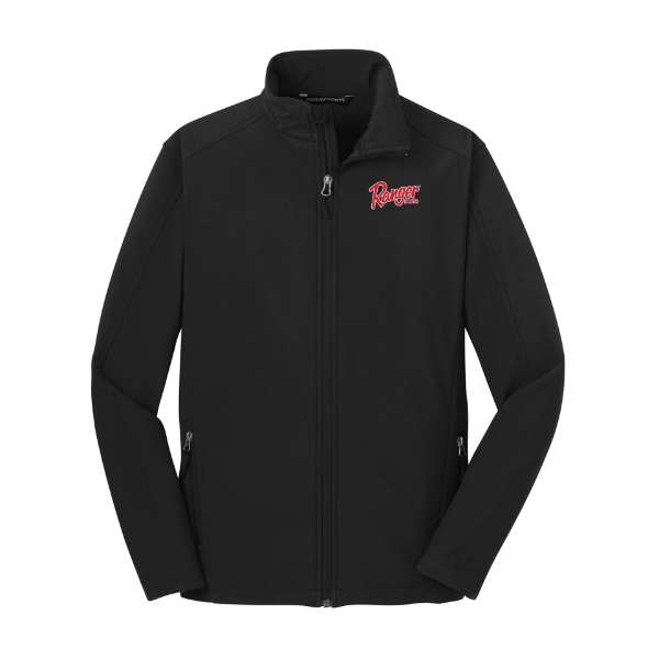 Front image of the Ranger Softshell Jacket with red Ranger Boats logo embroidered on the left chest