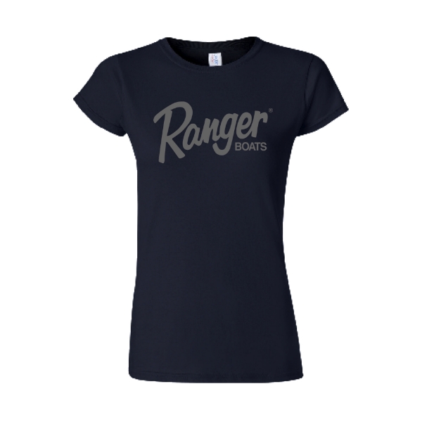 Image of the Ranger Classic Women's SS Navy with Ranger Boats logo on the front