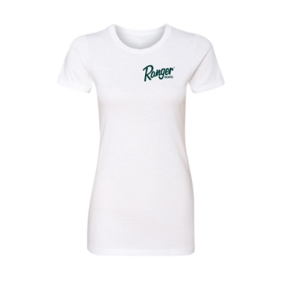 Ranger Women's SS Tee White Front image of the Ranger Women's SS Tee White Front with Ranger Boats logo on the left chest