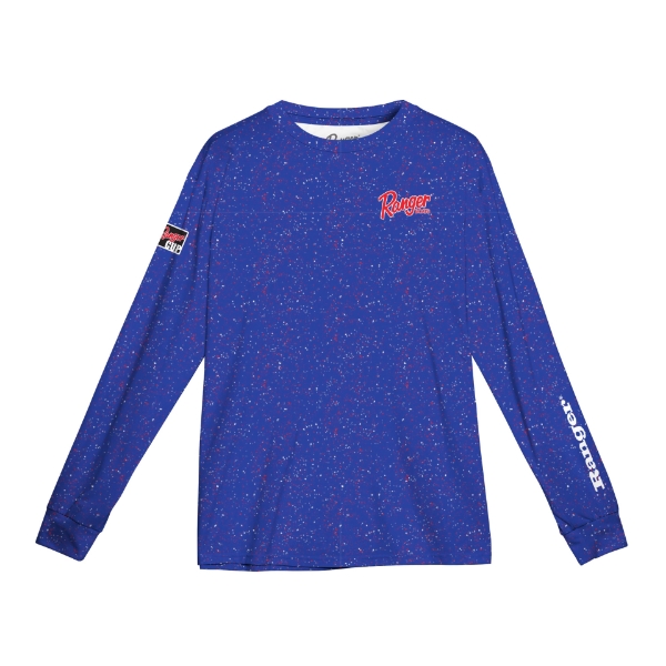 Front Image of the Ranger Spray Patriot Performance Longsleeve with Ranger logo on the left chest, left sleeve and Ranger Cup on the right sleeve