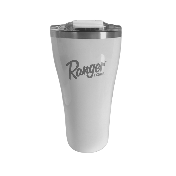 Image of the Ranger White BrüMate Tumbler with Ranger Boats logo