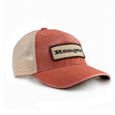 Red Unstructured Hat Right view image of the Red Unstructured Hat with Ranger logo on the front
