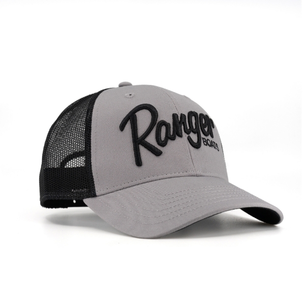 Right view image of the Grey Logo Hat with black Ranger Boats logo on the front