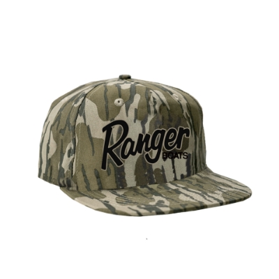 Mossy Oak Bottomland Hat Image of the Mossy Oak Bottomland Hat with Ranger Boats logo on the front