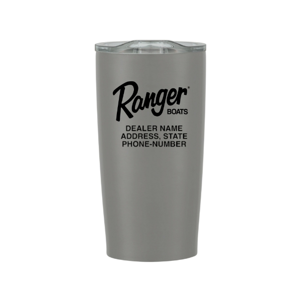 Image of the the tumbler with black Ranger Boats logo