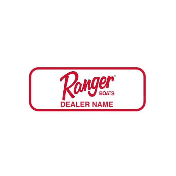 Image of the Dealer Co-Brand Magnet with red Ranger Boats logo