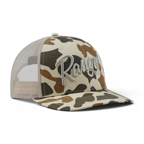 Ranger Field Camo Hat showing angled front view