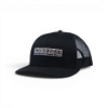 Black Nitro Richardson snapback hat with breathable mesh sides and logo patch, side profile view