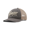 Dark Grey/Tan Mesh Hat from angled front view showing mesh back